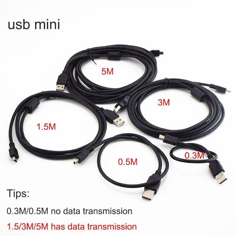 Mini USB charging Data Sync Cable wires 5V 0.3/0.5/3/5M For Car MP3 MP4 Player gallery