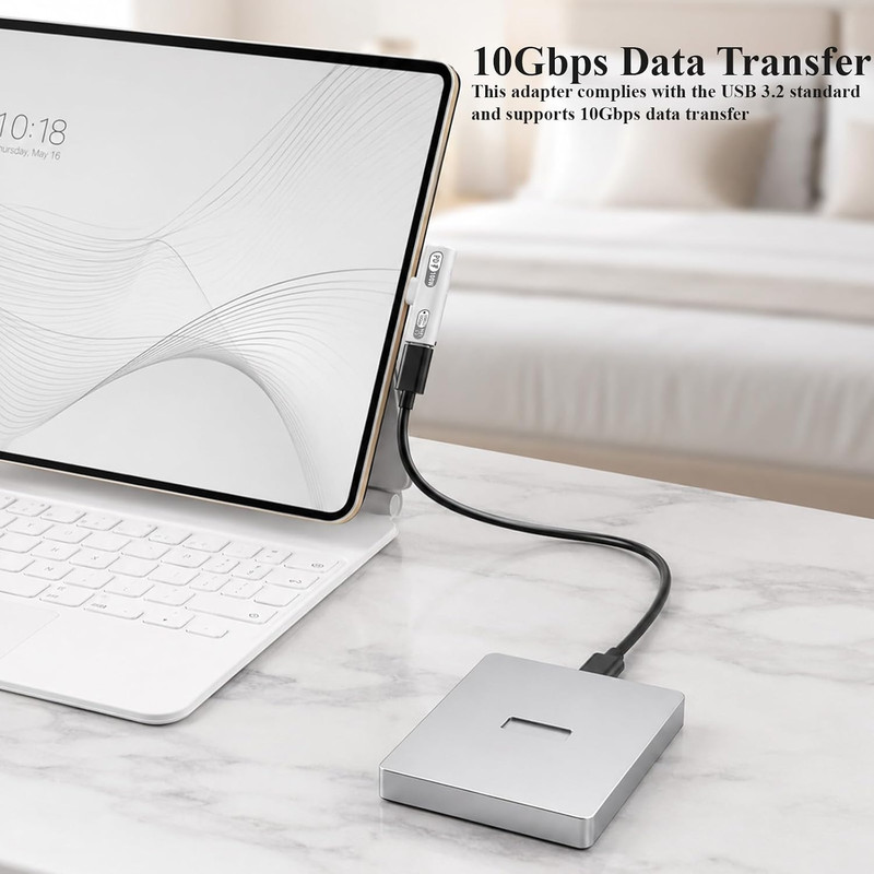 Dual USB C Splitter Adapter with 100W Fast Charging 2 in 1 Type C Splitter gallery