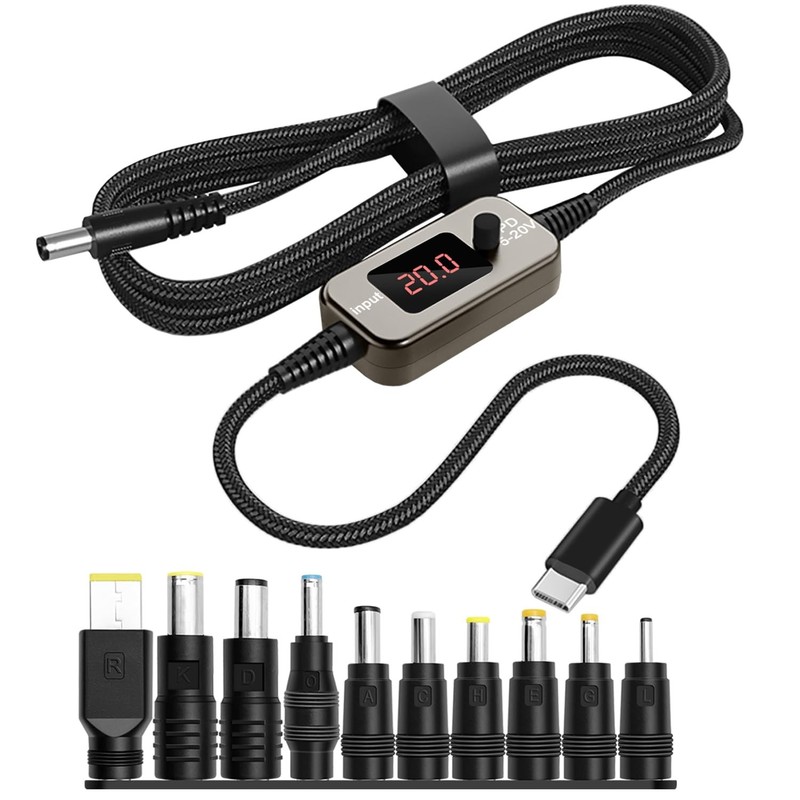 1m USB C to DC 5.5×2.1mm Adapter Universal Charger Supply 100W PD Trigger Pow…
