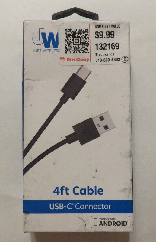 Just Wireless USB-C Connector 4ft Cable NEW in BOX!!!