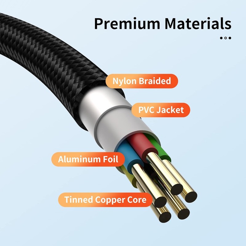 USB-C Cable 3-Pack (3ft/6ft/6ft), USB A to USB-C Fast Charging Cord, Nylon Braid gallery