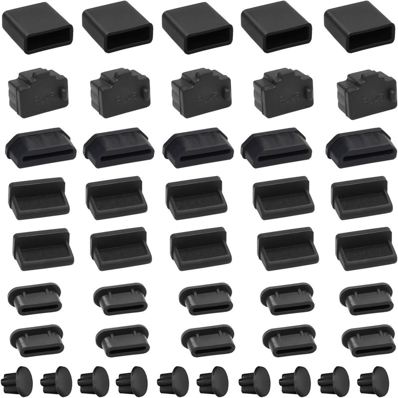 USB Port Cover Silicone USB Port Protection Caps Dust Plug for USB C, 3.5Mm Head