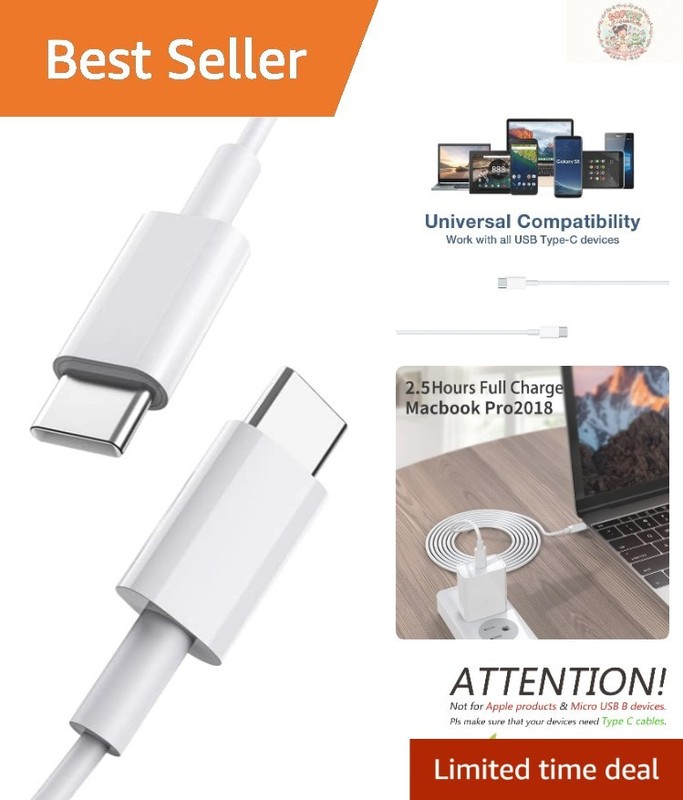 High-Quality USB Type C Male-Male Cable – 3.3FT Fast Charge & Data Transfer Duo