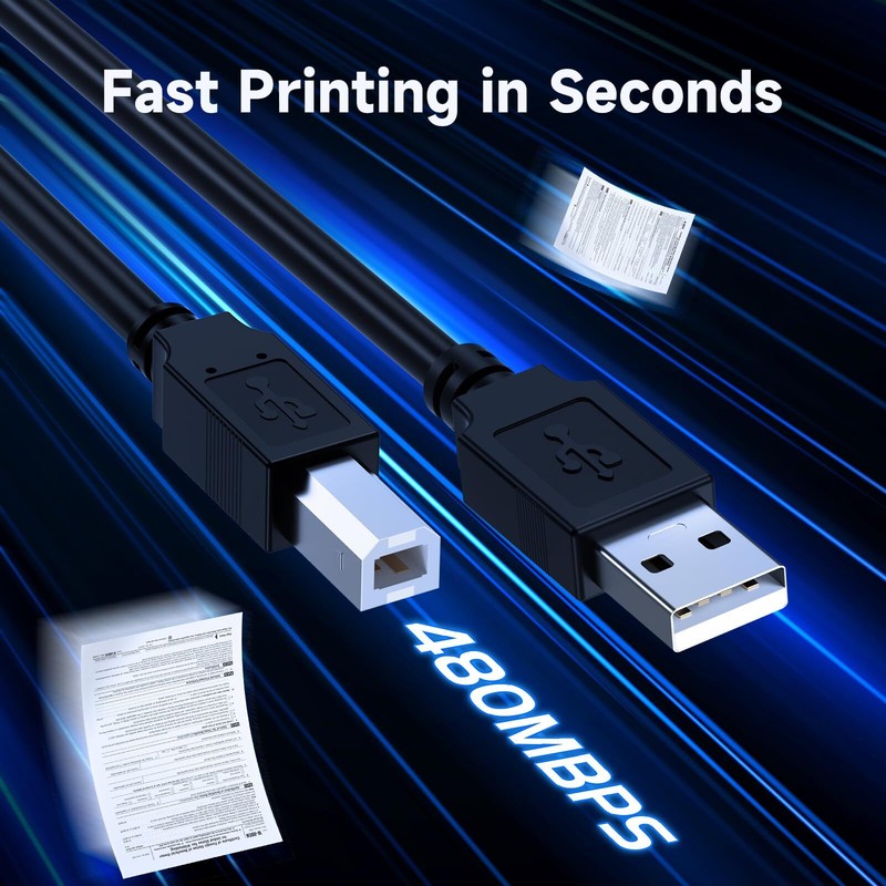 USB 2.0 Printer Cable 10 FT High-Speed Type A Male to B Male for Printers gallery