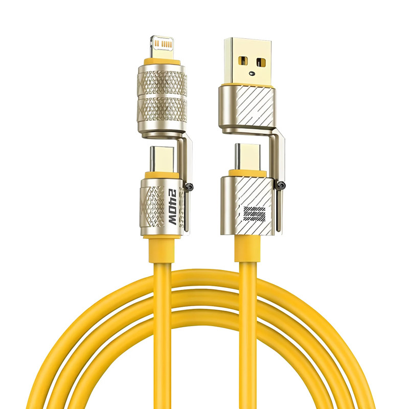 240W 4-In-1 Fast Charging Data Cable Type-C to Type-C Zinc Alloy Cable for Iphon gallery