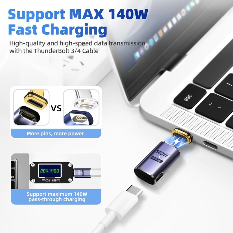 USB Type-C Magnetic Connector 24Pin USB4.1 Thunderbolt4 Extender 140W 8K UltraHD gallery