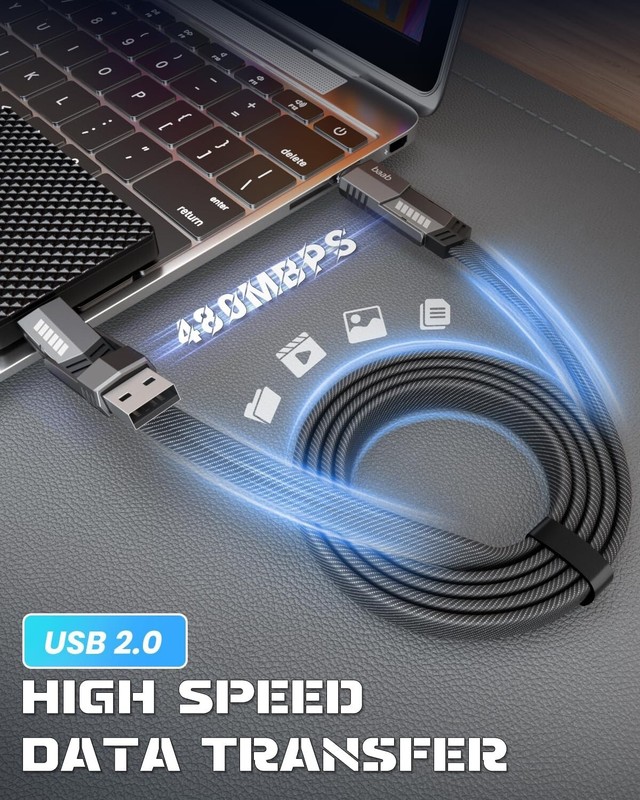 4 in 1 USB C Charging Cable, Multi L/Type C/USB A Port, 60W, 5ft gallery
