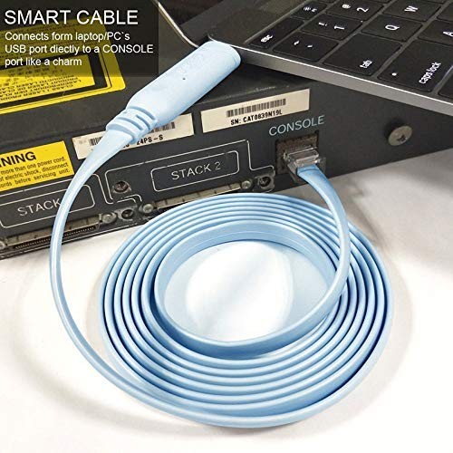 OIKWAN USB Console Cable,USB to RJ45 Cable for Cisco 6 ft, Blue gallery