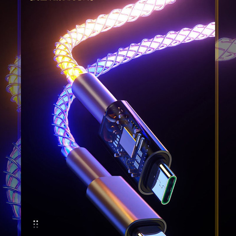 for iPhone/Type-C/Android Fast Charging Data Cable RGB Dazzling Color Light gallery