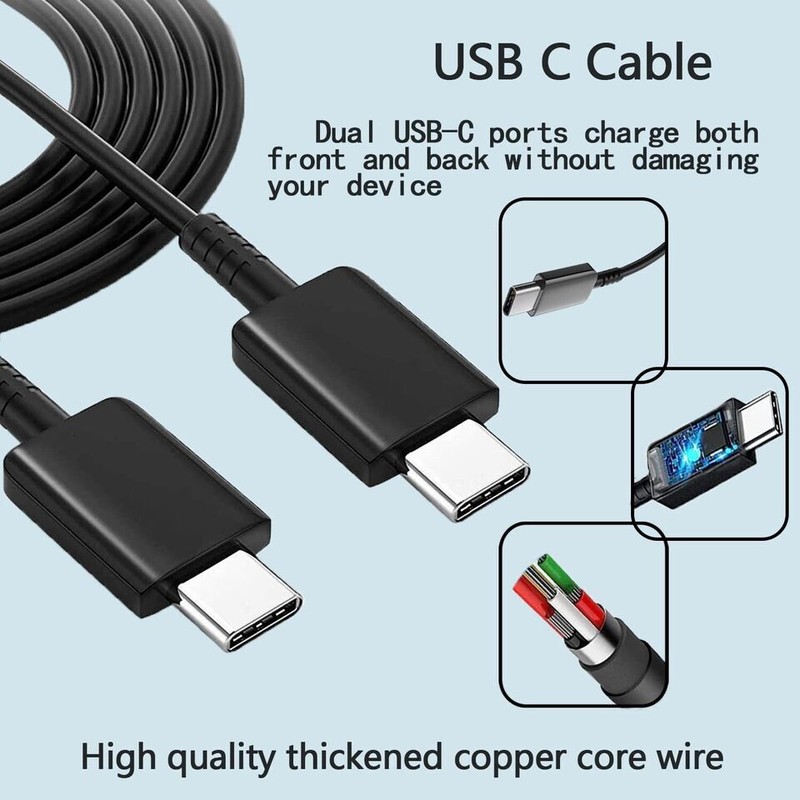 Black 45W Super Fast Charger Plug USB C-C Cable Samsung S23 Ultra S23+ S23-S20 gallery
