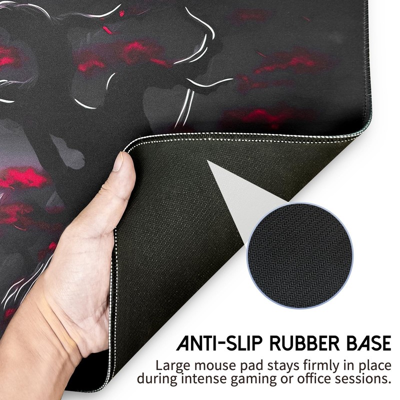 Large Gaming Mouse Pad, Anime Black Mousepad with with Non-Slip Base, Expande... gallery