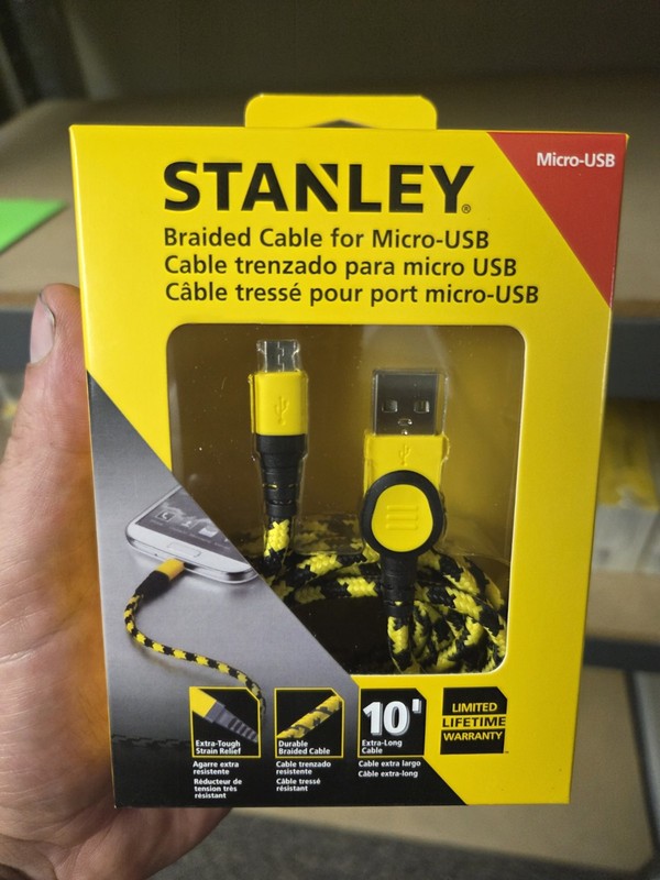 Stanley 10' Braided Data / Charging Cable For Micro-USB