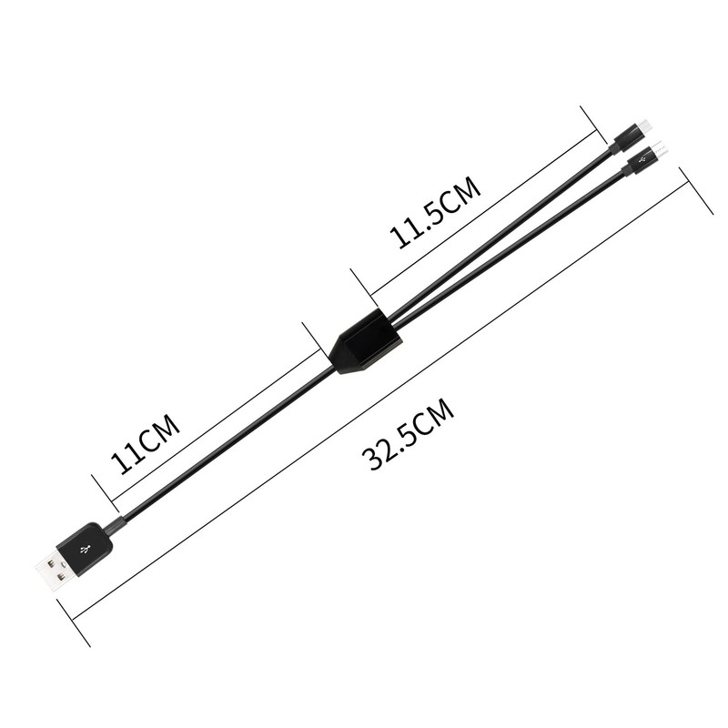 1Ft Multi Charging Cable, 2 in 1 USB 2.0 A to USB Type C and Micro USB Chargi... gallery