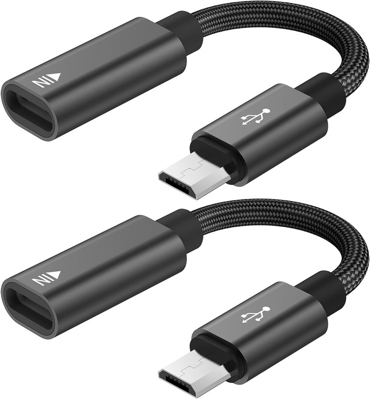 USB C to Micro USB Adapter, KUXIYAN (2 Pack) Type C Female to Micro USB Male Cha