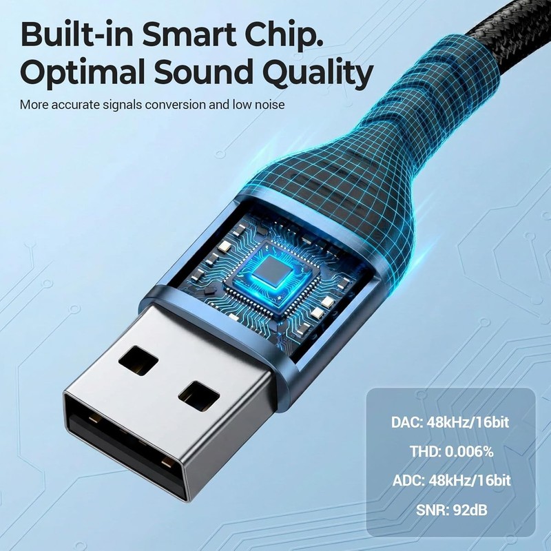 External Sound Card Adapter with Hi-Fi Sound & Mic Functionality, 3.5mm gallery