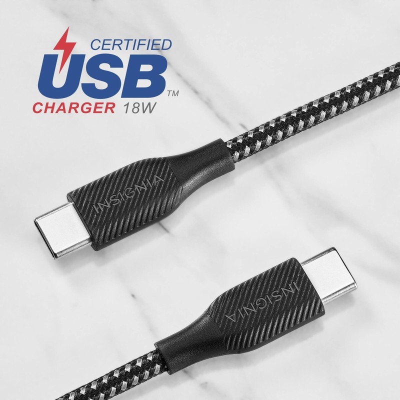🔥 Insignia 6ft USB-C to USB-C Charge Sync Cable Charcoal 🔥 gallery