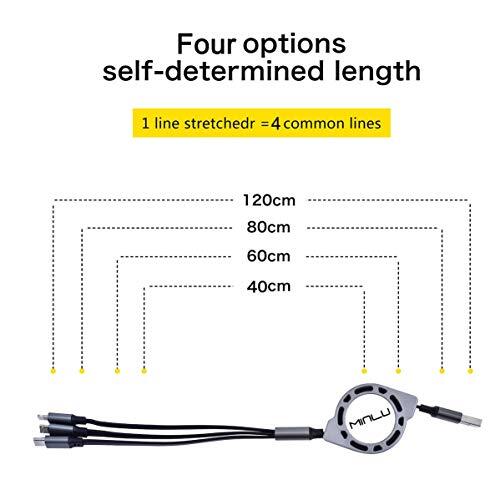 Multi Charging Cable 4ft 3 in 1 Retractable USB Cable Fast Charger Cord gallery