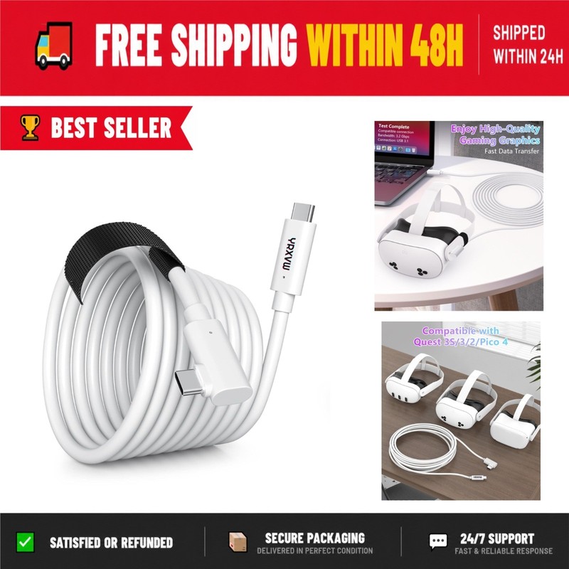 YRXVW 16FT Link Cable for Meta Quest 3/2, Fast Charging & Data Transfer