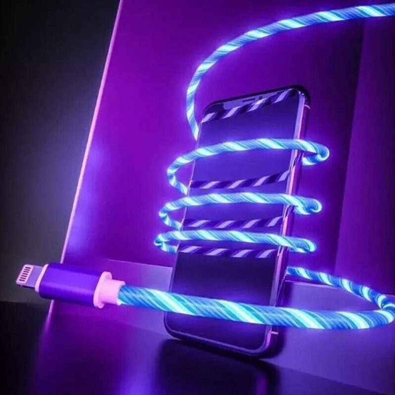 Light Up Fast Charging Flowing Led Charger Cable Cord For iphone 11 12 13 14 gallery