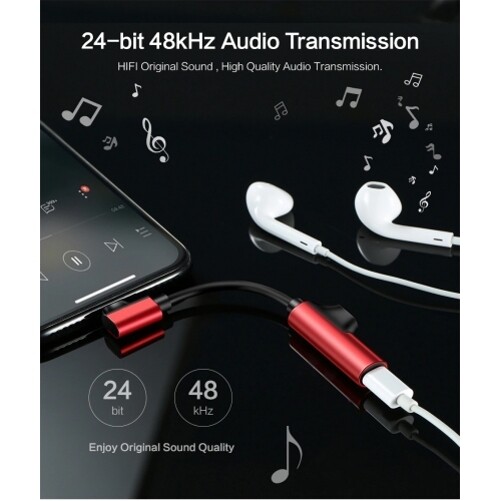 Headphone Adapter Earphone Jack Charger Port Splitter Mic for Smartphones gallery