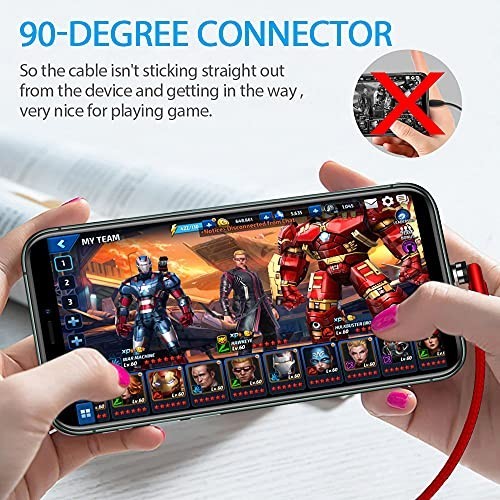 Magnetic Charging Cable 5-Pack (3/3/6/6/10FT) - 540° Rotating, LED Light, 90° An gallery