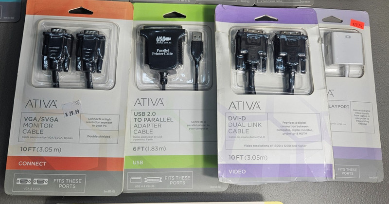 ATIVA Cable Bundle Lot of 10- New In Original Packaging gallery