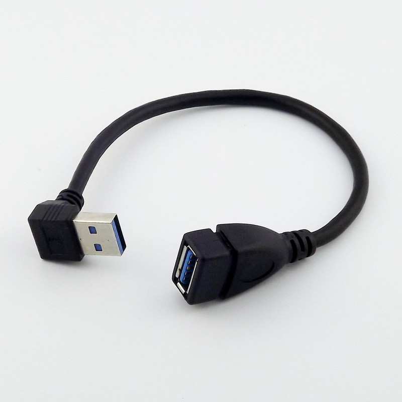 USB 3.0 Type A Male Up Angled to USB 3.0 A Female Data Extension Adapter Cable