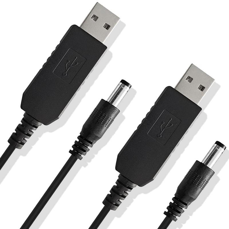 5V USB to 12V DC 5.5MM X 2.5MM /2.1MM Plug Cable for Baby Car , Speaker - Set...