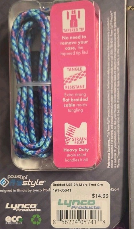 Set of 4 Trendiez Micro USB to USB Braided Charging Cables 3FT Mixed Colors NEW gallery