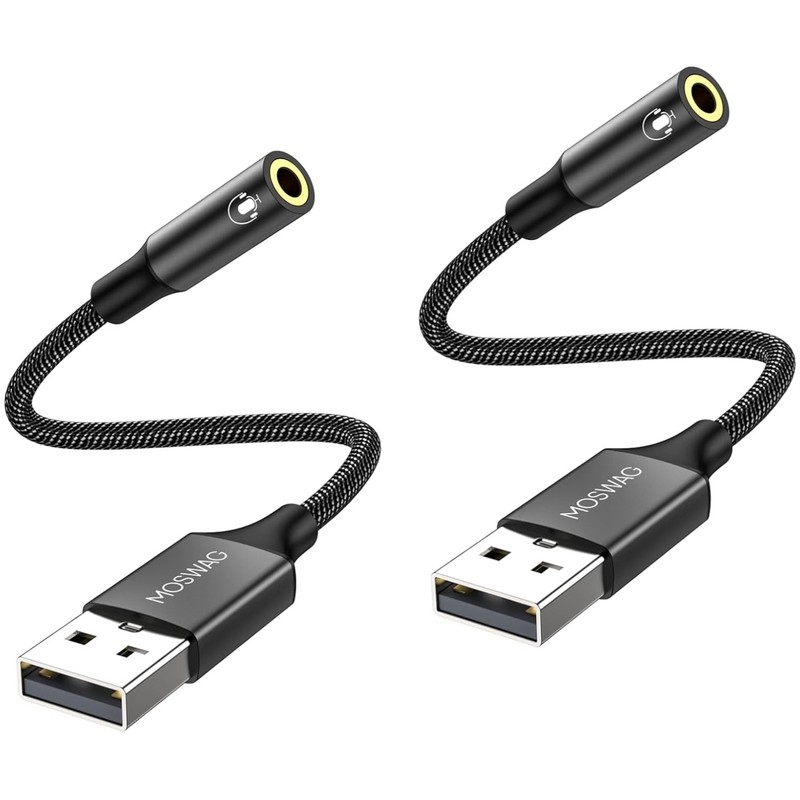 USB Sound Card Adapter with 3.5mm Jack