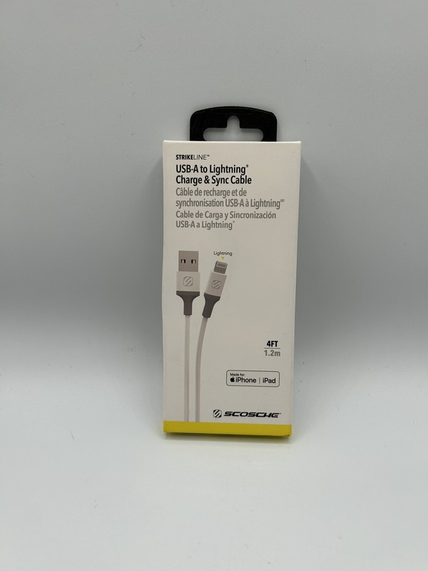 Scosche USB-A to Apple Charge & Sync Cable 4′ (i34WG-SP) New