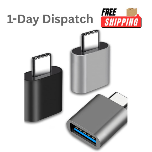 Henrety 3 Pack USB C to USB Adapter Type C OTG USB 3.0 Black/Grey