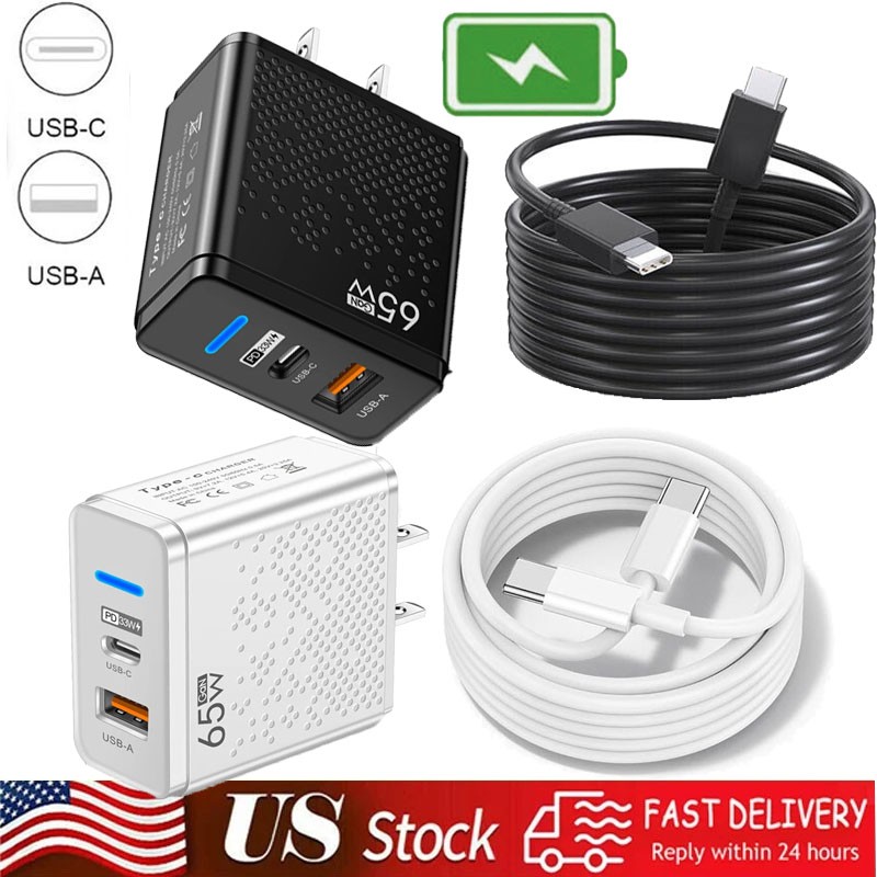 65W Fast Charging USB Type C Wall Charger For iPhone Samsung Google Motorola gallery