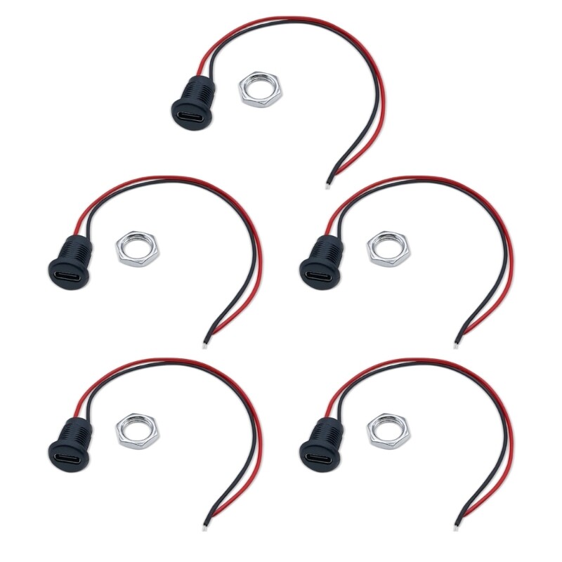 5Pcs Waterproof Female Connector Socket Charging Socket Type C Female Connector gallery