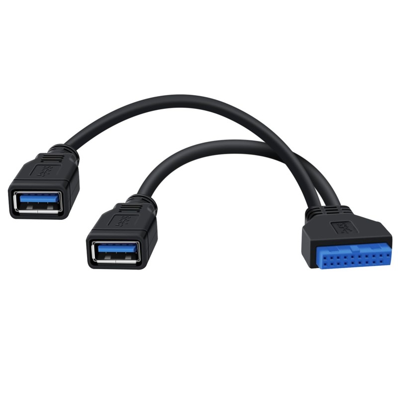 2 Port USB 3.0 Female to Motherboard 19/20pin Y Splitter Cable USB 3.0 Front …