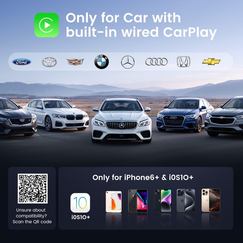 Wireless CarPlay Adapter - Convert Wired to Wireless, Mini USB, Plug & Play, Fas gallery