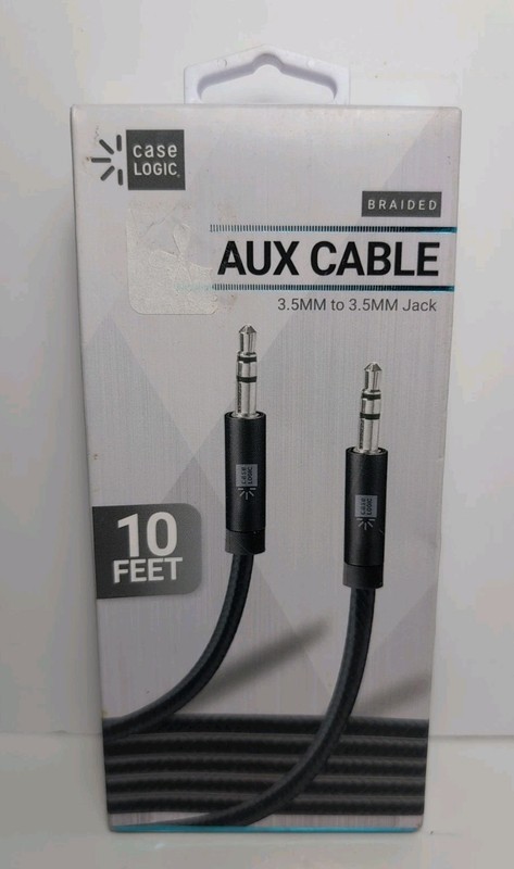 Case Logic Universal 10FT AUX Cable Premium Braided Cable 3.5mm - Black