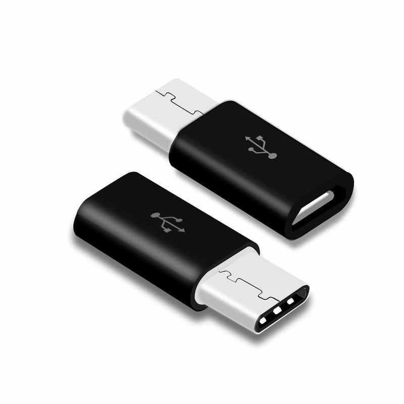 2PC Micro USB Female to Type C Male Adapter Converter Micro-B to USB-CConnector gallery