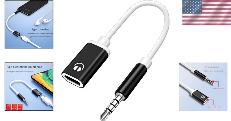USB C to 3.5mm Audio Adapter for Smartphone Laptop Tablet MP3 Devices gallery