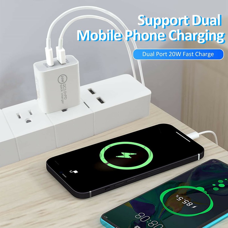 20W PD QC Plug Power Adapter Cube USB C Fast Charger Cable For Android Samsung gallery