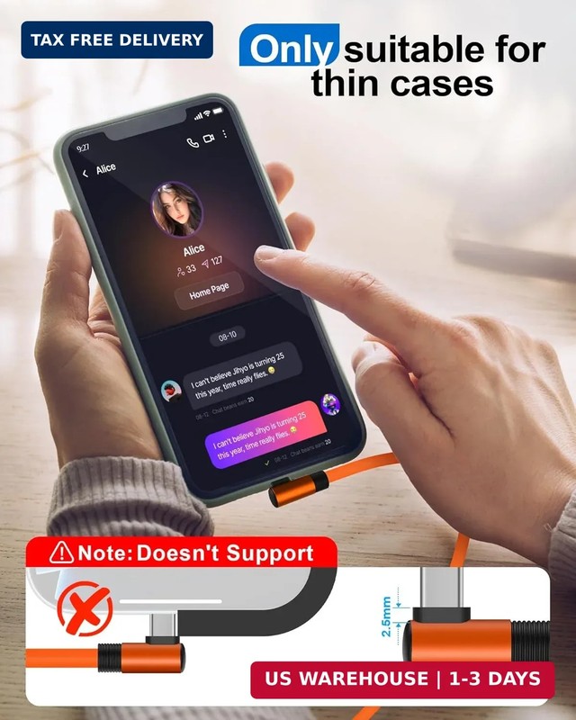 Short USB C Cable 90 Degree 6inch, 1ft, 1.6ft, Silicone 60W Fast Charging Cord T gallery