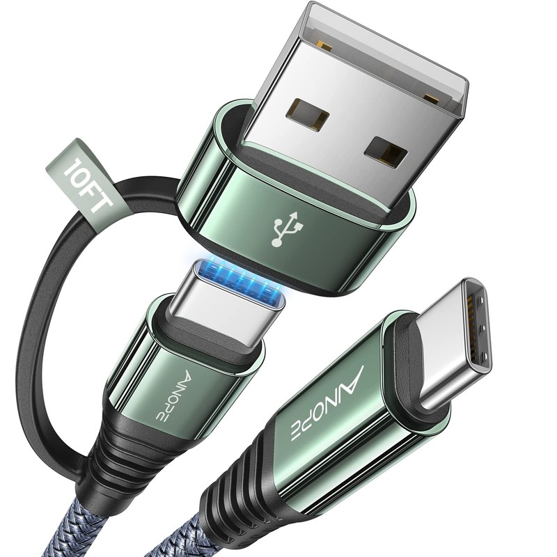 USB to USB Cable, 2 Pack 10 FT USB Cable Fast Charging with USB to USB Adapte…