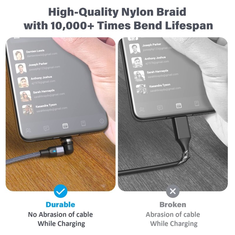 4 Pack Magnetic Charging Cable with 540 Degree Rotating Heads and LED Light gallery