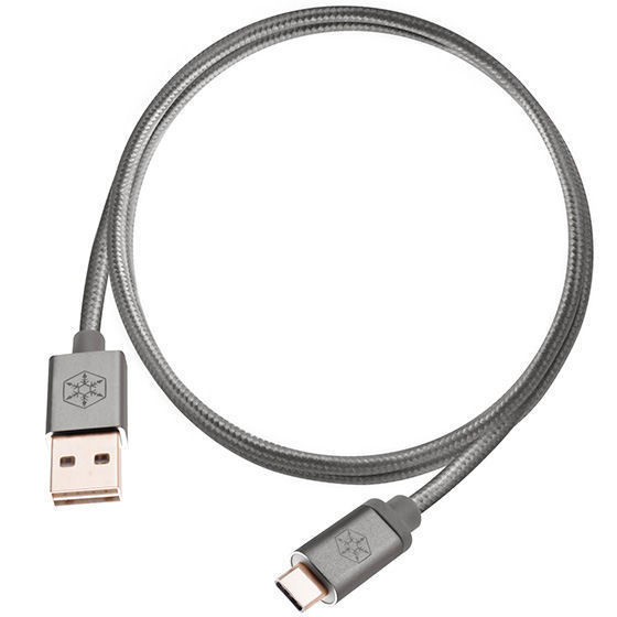 Silverstone CPU04C-1000 (Charcoal, 3.3ft) Reversible USB-A to USB TYPE-C Cable