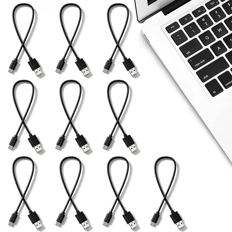 Short 6 inch USB C Cable 10-Pack Bulk A to Type Charging Cord Black gallery
