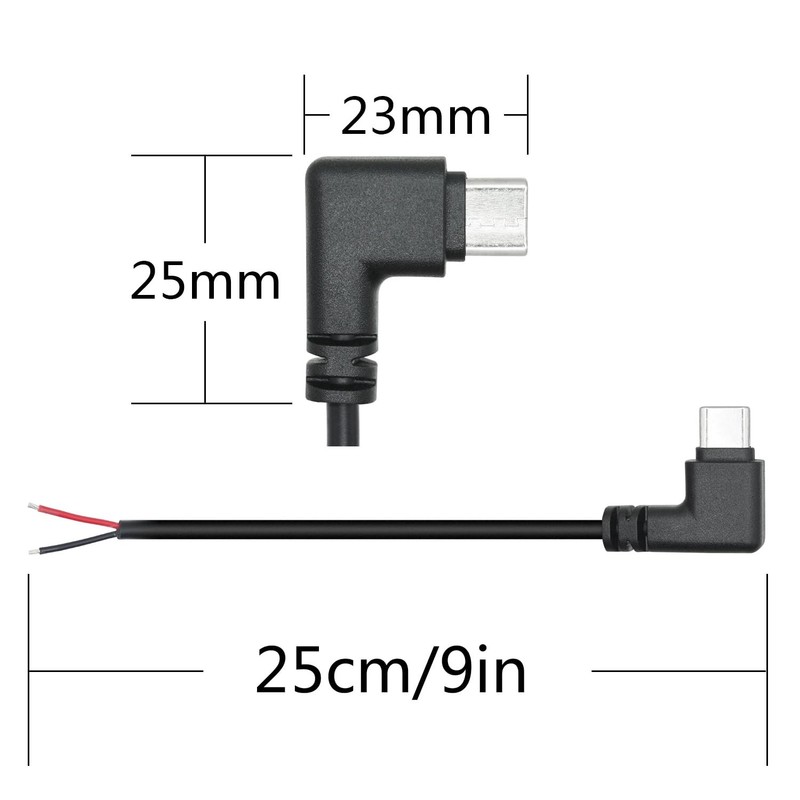 Right Angle USB C to 2-Pin Bare Wire Open End Cable 4 PCS 9inch 5V/3A gallery