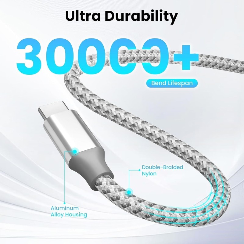 KYEHD USB C Cable，3 Pack 10FT 60W Fast Charging USB C to USB C Cable, Durable gallery