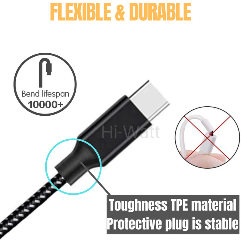 3Pack USB A Type C Charging Data Cable 10ft Charger Braided For Samsung Android gallery