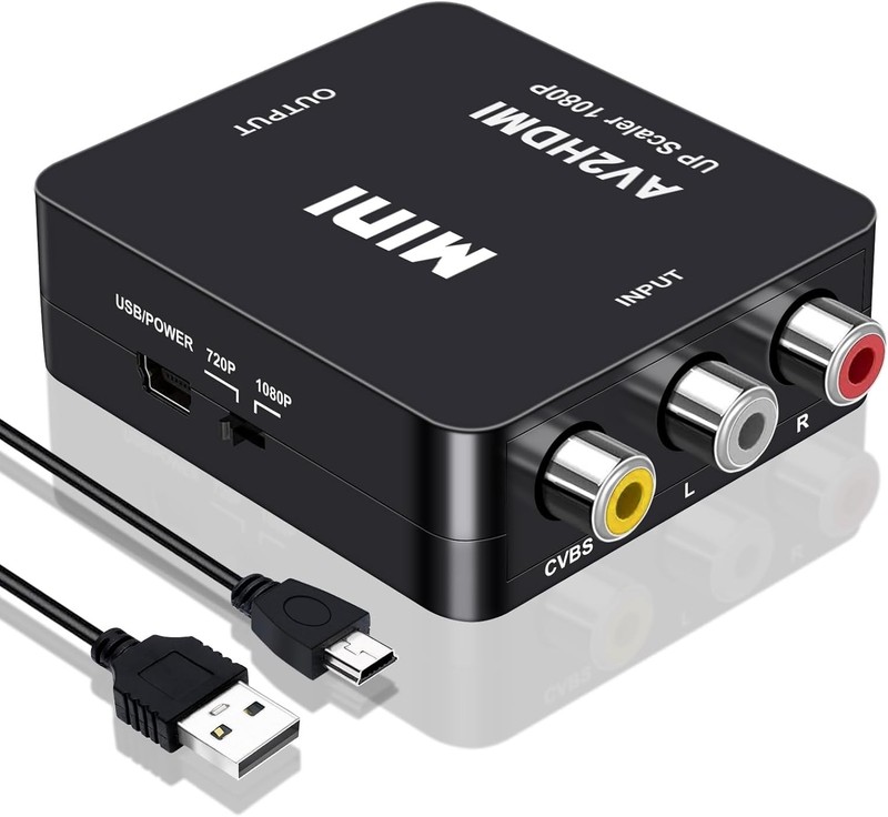 AV to HDMI Converter RCA Composite 1080P Audio Video Adapter PAL/NTSC PC Xbox PS