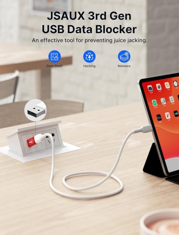 Compact USB Type A Defender - Safe Charging & Juice Jacking Prevention - 4 Count gallery